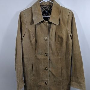 Suede Dennis Basso Leather Coat Jacket S